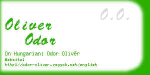 oliver odor business card