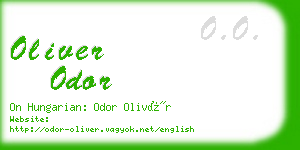 oliver odor business card